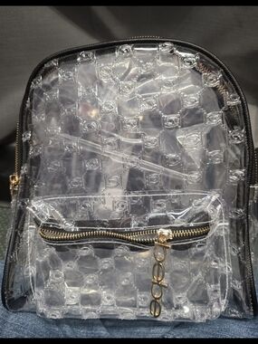 Clear Bubble bebe Backpack with Gold Accent - Women Bags